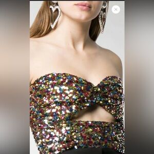 The Attico Multicolor Sequin Bustier size 36